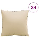 vidaXL Coussins décoratifs lot de 4 beige 40x40 cm tissu