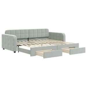 vidaXL Lit de jour avec gigogne et tiroirs sans matelas 90x200 cm