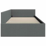 vidaXL Cadre de lit d'angle avec tête de lit Gris foncé 90 x 190 cm