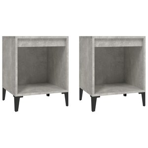 vidaXL Tables de chevet 2 Pièces Gris béton 40x35x50 cm
