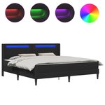 vidaXL Cadre de lit avec matelas Noir 180 x 200 cm Simili cuir