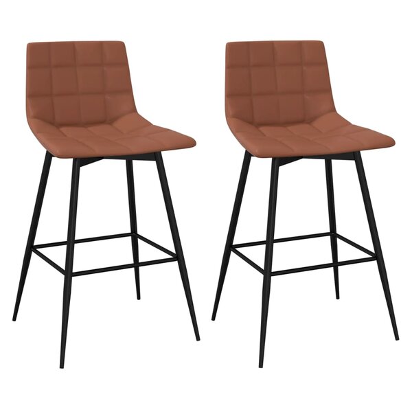 vidaXL Tabourets de bar lot de 2 marron clair similicuir