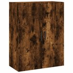 vidaXL Armoire murale chêne fumé 69 5x34x90 cm