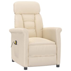 vidaXL Fauteuil de massage Beige Tissu microfibre