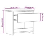 vidaXL Table de chevet vieux bois 40x30x39 cm bois d'ingénierie
