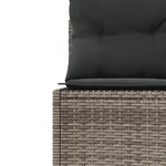 vidaXL Canapé de jardin avec table coussins rond gris résine tressée