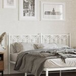 vidaXL Tête de lit métal blanc 160 cm