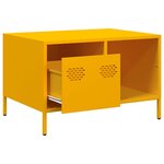 vidaXL Table basse jaune moutarde 68 5x50x43 5 cm acier laminé à froid