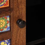 vidaXL Buffet avec porte Noyer 90 x 33 5 x 75 cm Bois de mangue massif