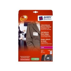 Etiquettes badges, 80 x 50 mm, cadre bleu AVERY ZWECKFORM