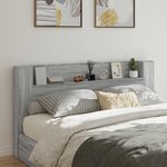 vidaXL Tête de lit Gris Sonoma 200 x 16 5 x 103 5 cm Bois d'ingénierie