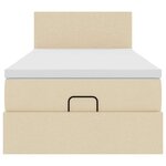 vidaXL Cadre de lit ottoman avec matelas crème 80x200 cm tissu