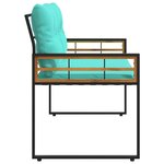 vidaXL Banc à couches en bois avec coussin Turquoise 114 x 55 x 77 cm