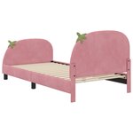 vidaXL Cadre de lit pour enfants avec tête de lit Rose 90 x 200 cm
