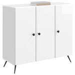 vidaXL Buffet Blanc brillant 89 x 34 5 x 80 cm Bois d'ingénierie