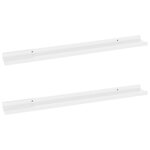 vidaXL Étagères murales 2 Pièces Blanc brillant 80x9x3 cm