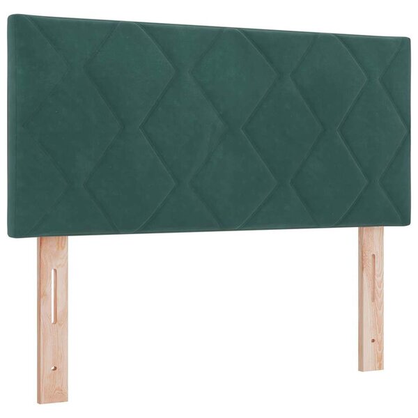 vidaXL Tête de Lit LED Geometric Manuel Vert foncé 100 cm Velours
