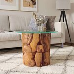 vidaXL Table basse Bois flottant de teck massif 60 cm