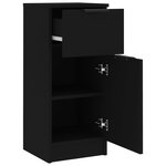 vidaXL Buffets 2 Pièces noir 30x30x70 cm bois d'ingénierie