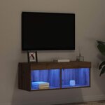 vidaXL Ensemble meuble TV avec LED chêne artisanal 80 x 30 x 30 cm
