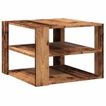 vidaXL Table basse vieux bois 58x58x40 cm bois d'ingénierie