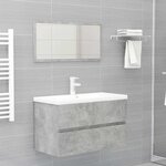 vidaXL Ensemble de meubles de salle de bain 2 Pièces gris béton