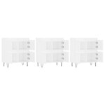 vidaXL Buffets 3 Pièces Blanc Bois d'ingénierie