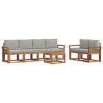 vidaXL Ensemble de canapés d'extérieur 7 pc Gris Naturel et Clair