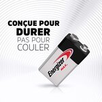 Piles Alcalines Energizer Max 9V, pack de 2