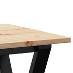 vidaXL Table à manger cadre en Y 50x50x75 cm bois de pin massif fonte