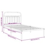 vidaXL Cadre de lit métal sans matelas et tête de lit blanc 100x190 cm