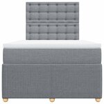 vidaXL Sommier à lattes de lit avec matelas Gris clair 120x200cm Tissu