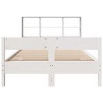 vidaXL Lit bibliothèque sans matelas blanc 160x200 cm bois pin massif