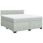 vidaXL Sommier à lattes de lit et matelas Gris clair 180x200cm Velours