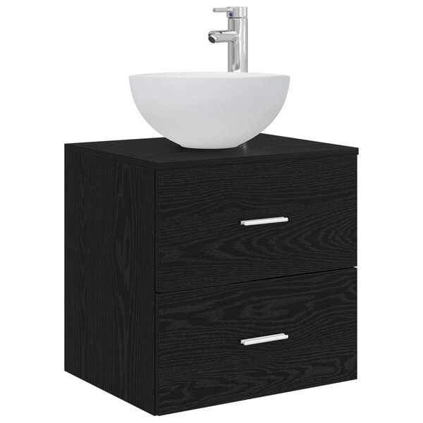 vidaXL Vanité de lavabo mural Chêne noir 49 5 x 41 x 64 5 cm