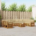 vidaXL Ensemble de canapés d'extérieur 11 Pièces Naturel et Beige