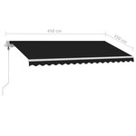 vidaXL Auvent automatique et capteur de vent LED 450x350 cm Anthracite