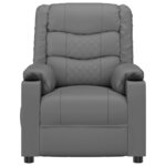 vidaXL Fauteuil de massage électrique Gris Similicuir