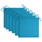 vidaXL Chaises de jardin lot de 6 avec coussins Bois de teck massif