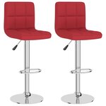 vidaXL Tabourets de bar lot de 2 rouge bordeaux tissu