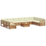 vidaXL Ensembles de canapés avec coussin 11 Pièces Naturel et Crème