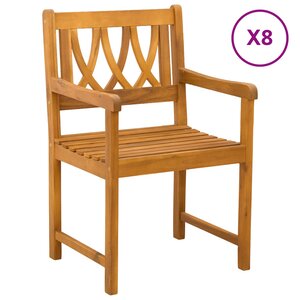 vidaXL Chaises de jardin 8 Pièces Naturel Bois d'Acacia Massif