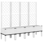 vidaXL Jardinière avec treillis blanc 160x40x142 cm PP
