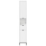 vidaXL Cabinet de salle de bain Blanc brillant 31 5 x 33 x 190 cm
