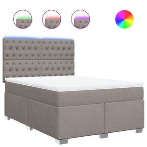 vidaXL Sommier à lattes de lit avec matelas Taupe 140x200 cm Tissu