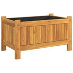 vidaXL Jardinière avec doublure 54x31x30 cm bois massif d'acacia
