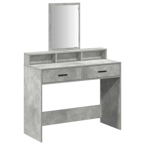 vidaXL Table de Toilette avec tiroir Gris béton 100 x 41 x 140 cm