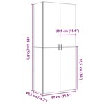 vidaXL Buffet haut sonoma gris 80x42 5x185 cm bois d'ingénierie