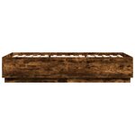 vidaXL Cadre de lit avec lumières LED chêne fumé 90x200 cm