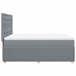 vidaXL Sommier à lattes de lit avec matelas Gris clair 140x190cm Tissu